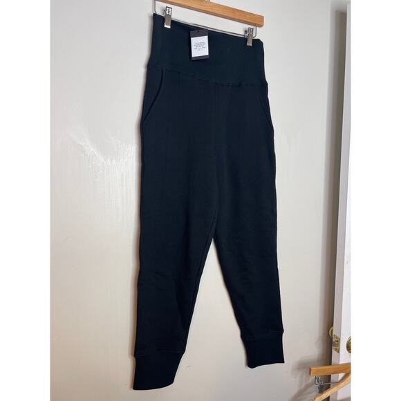 NWT Marissa Webb So High Waisted French Terry Sweatpants Black Size: Large - Picture 3 of 8